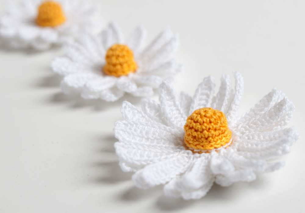 Knitted daisy pattern