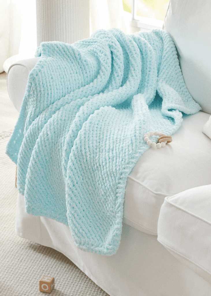 Diagonal knit baby blanket free pattern