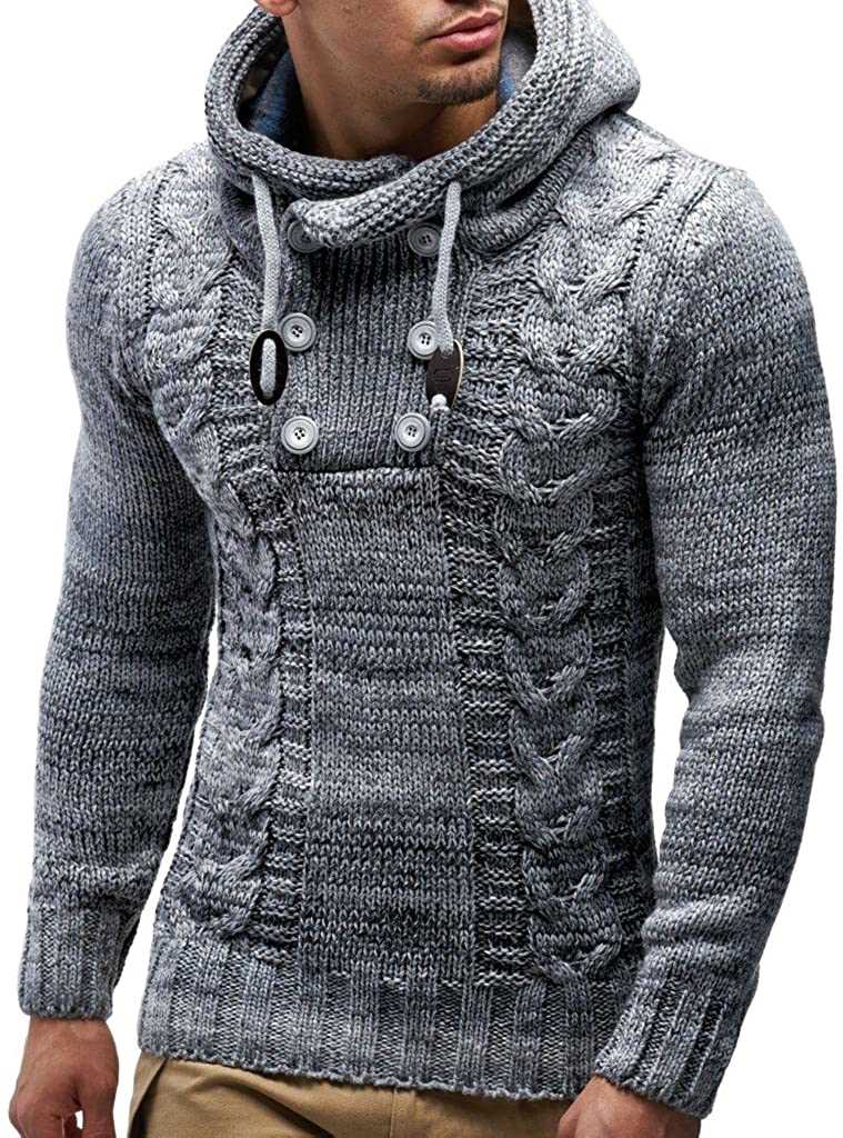Men's knitted hoodie pattern
