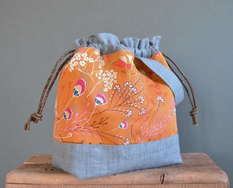 Knitted drawstring pouch pattern
