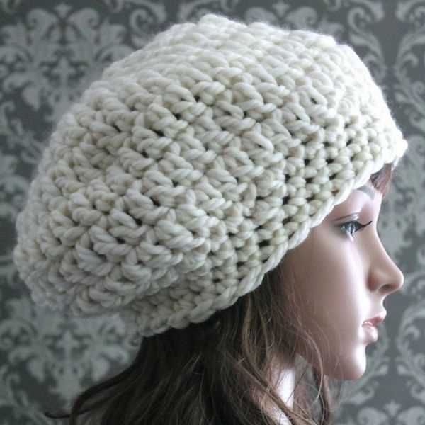Bulky yarn slouchy hat pattern knit