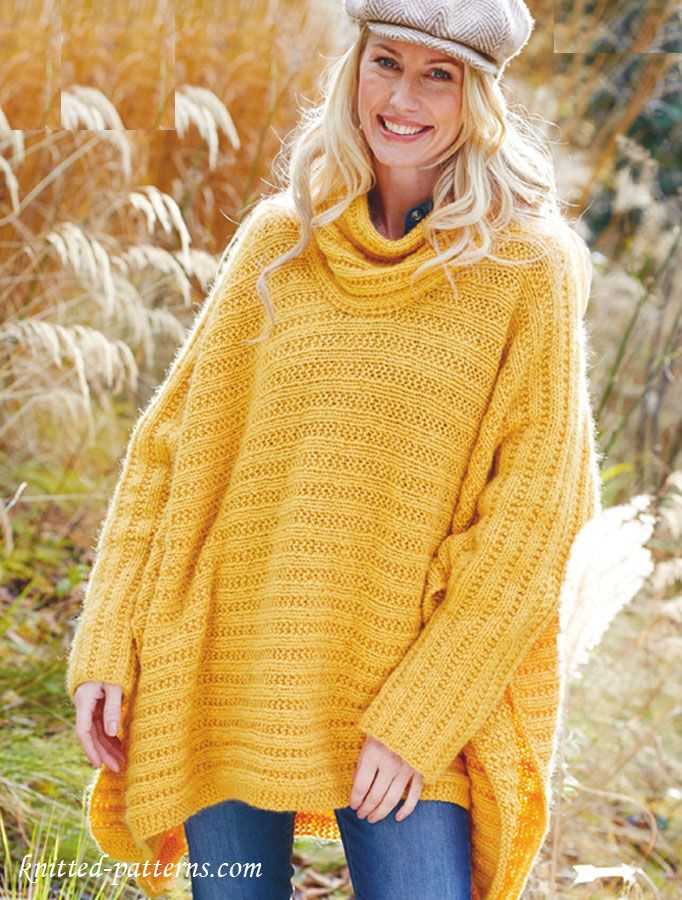 Knitted poncho pattern