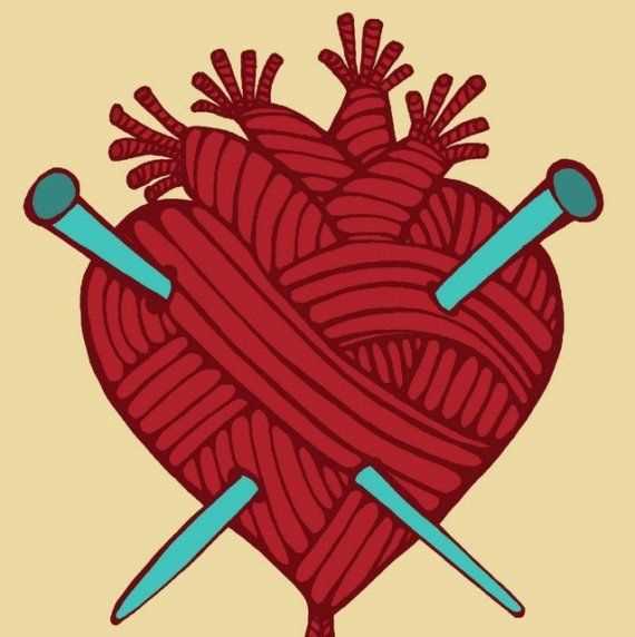 Anatomical heart knitting pattern