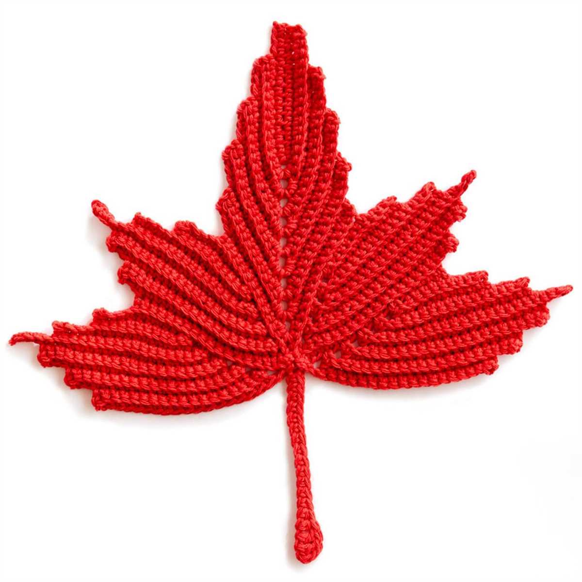 Knitted maple leaf pattern