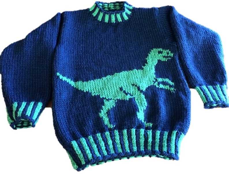 Dinosaur sweater knitting pattern