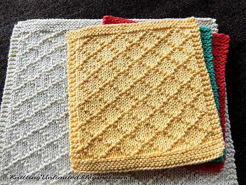 Waffle dishcloth knitting pattern