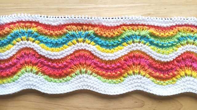 Wavy knit blanket pattern