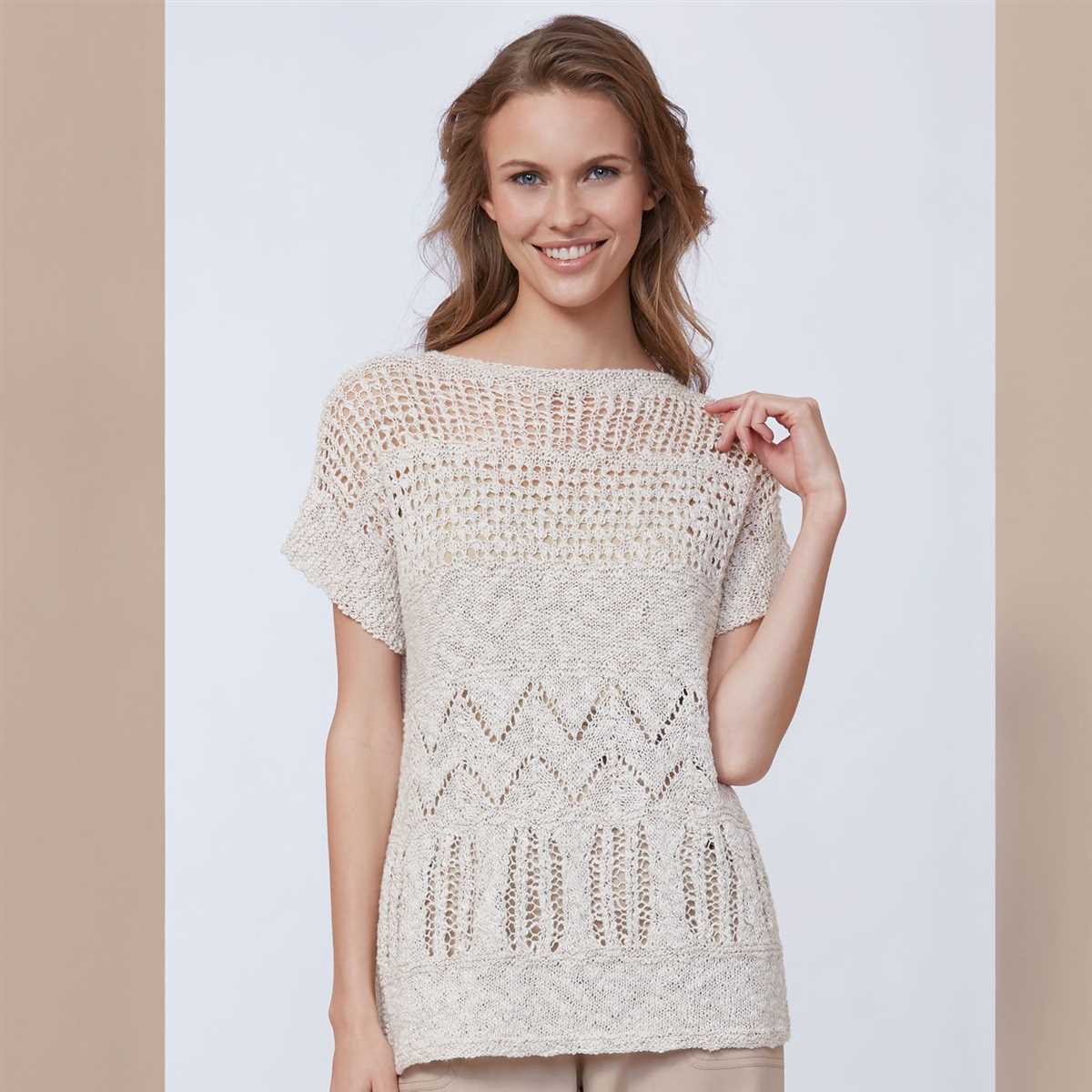 Summer cotton sweater knitting pattern