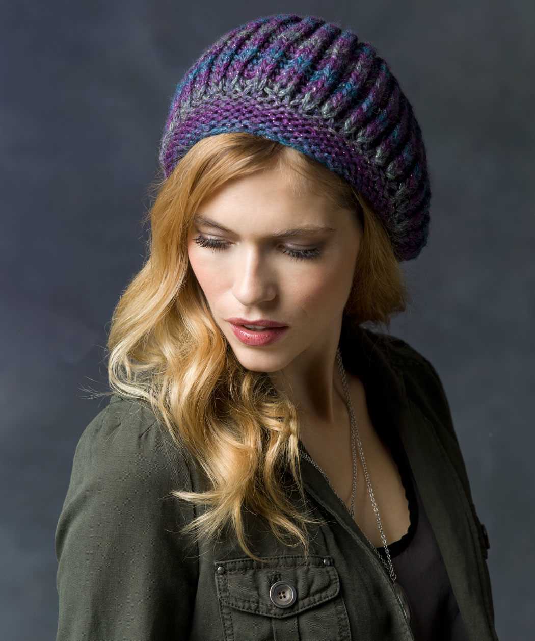 Knitting beret hat pattern