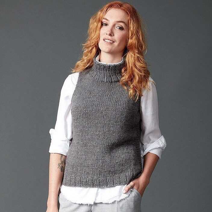 Turtleneck vest knitting pattern