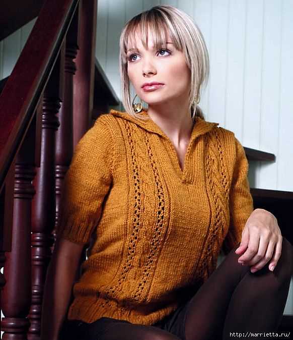 Polo neck sweater knitting pattern