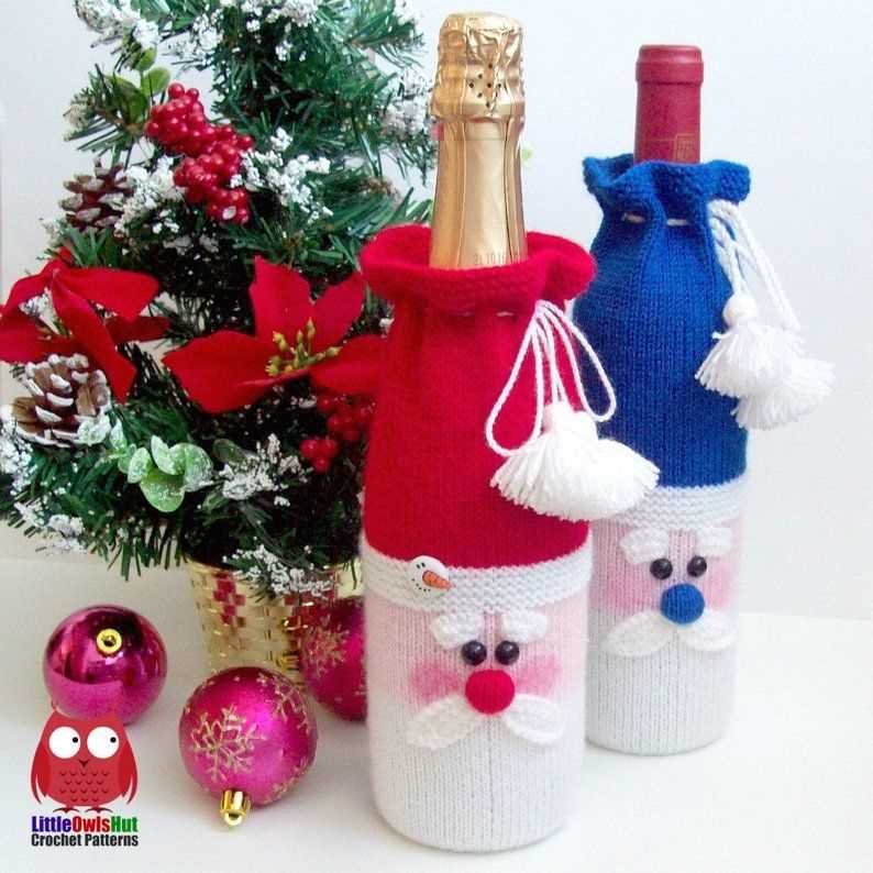 Wine bottle knitted covers patterns