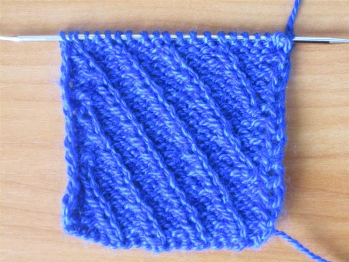Diagonal scarf knit pattern