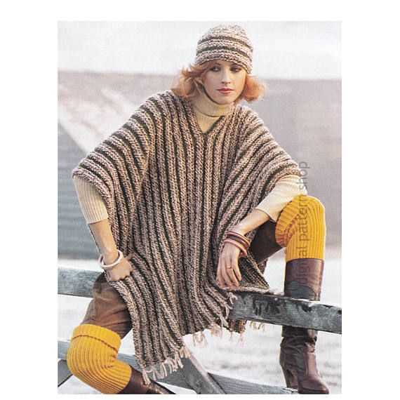 Knitted poncho pattern