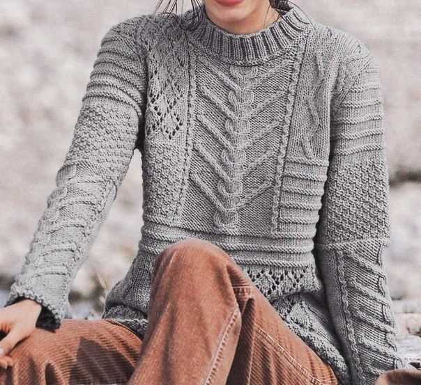 Women's pullover sweater knitting pattern