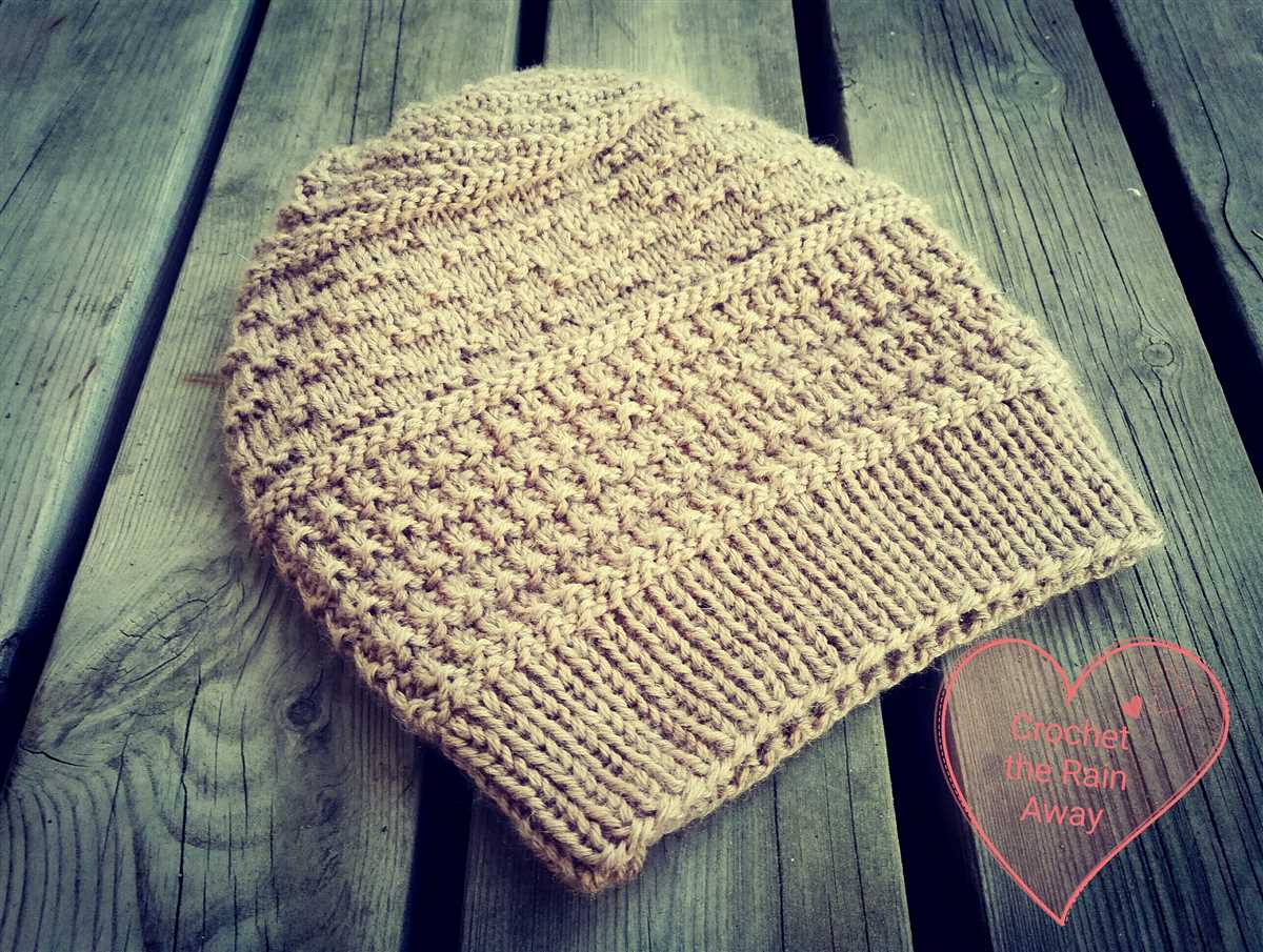 Worsted weight yarn knit hat pattern