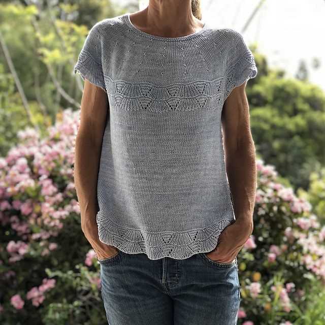 Summer cotton sweater knitting pattern