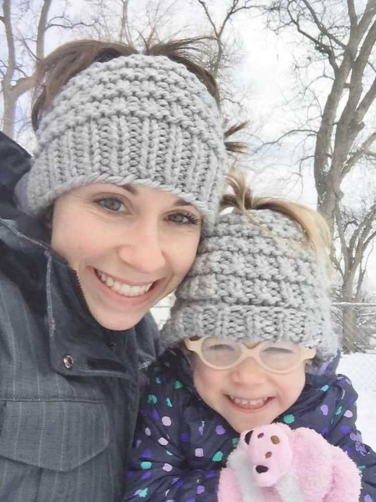 Messy bun beanie knit pattern free