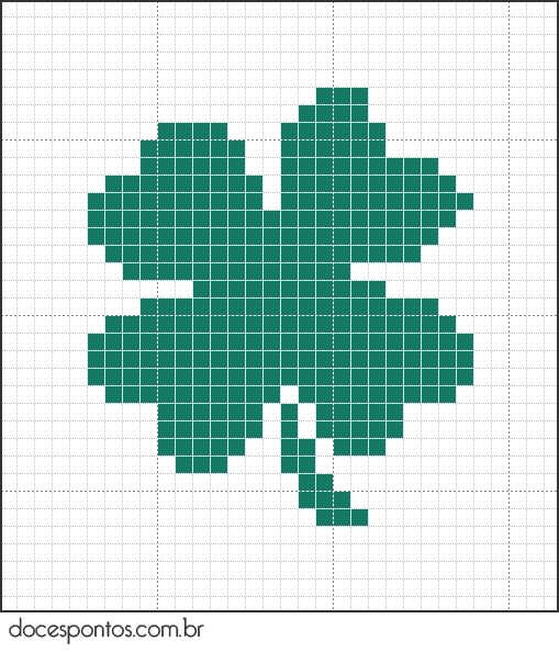 Knitted four leaf clover pattern