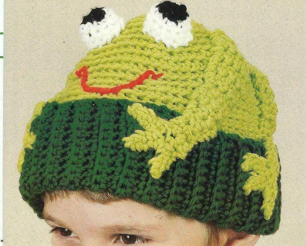 Knitted frog hat pattern