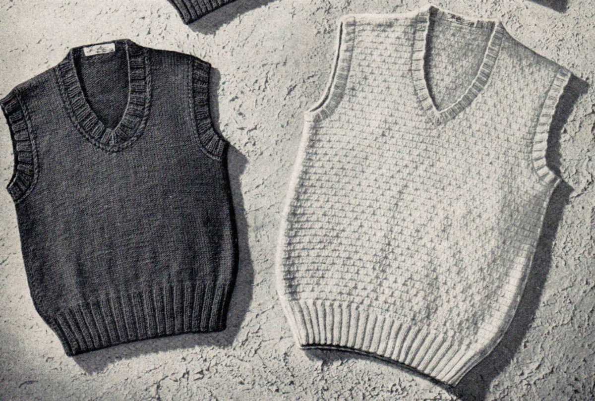 Sleeveless vest knitting pattern