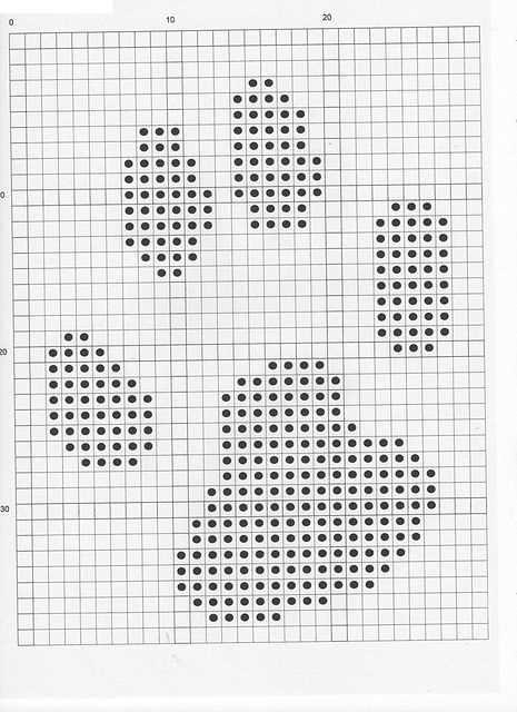 Dog paw knitting pattern
