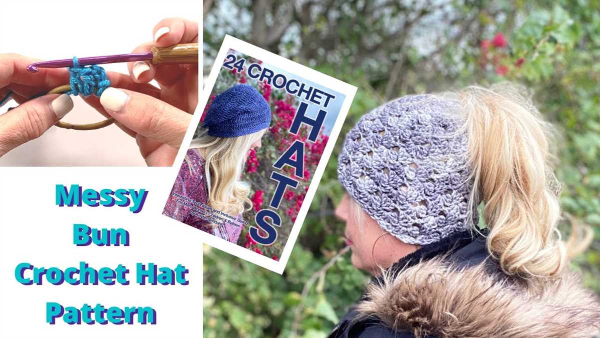 Messy bun hat pattern knit