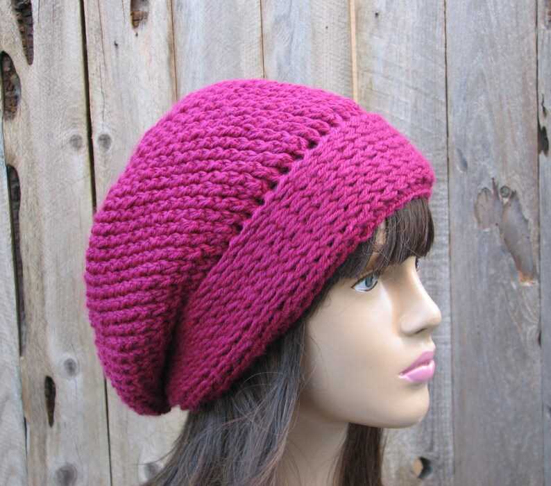 Easy knitted slouchy hat pattern free