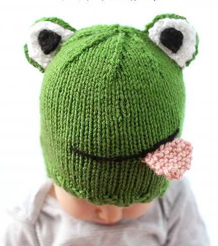 Knitted frog hat pattern