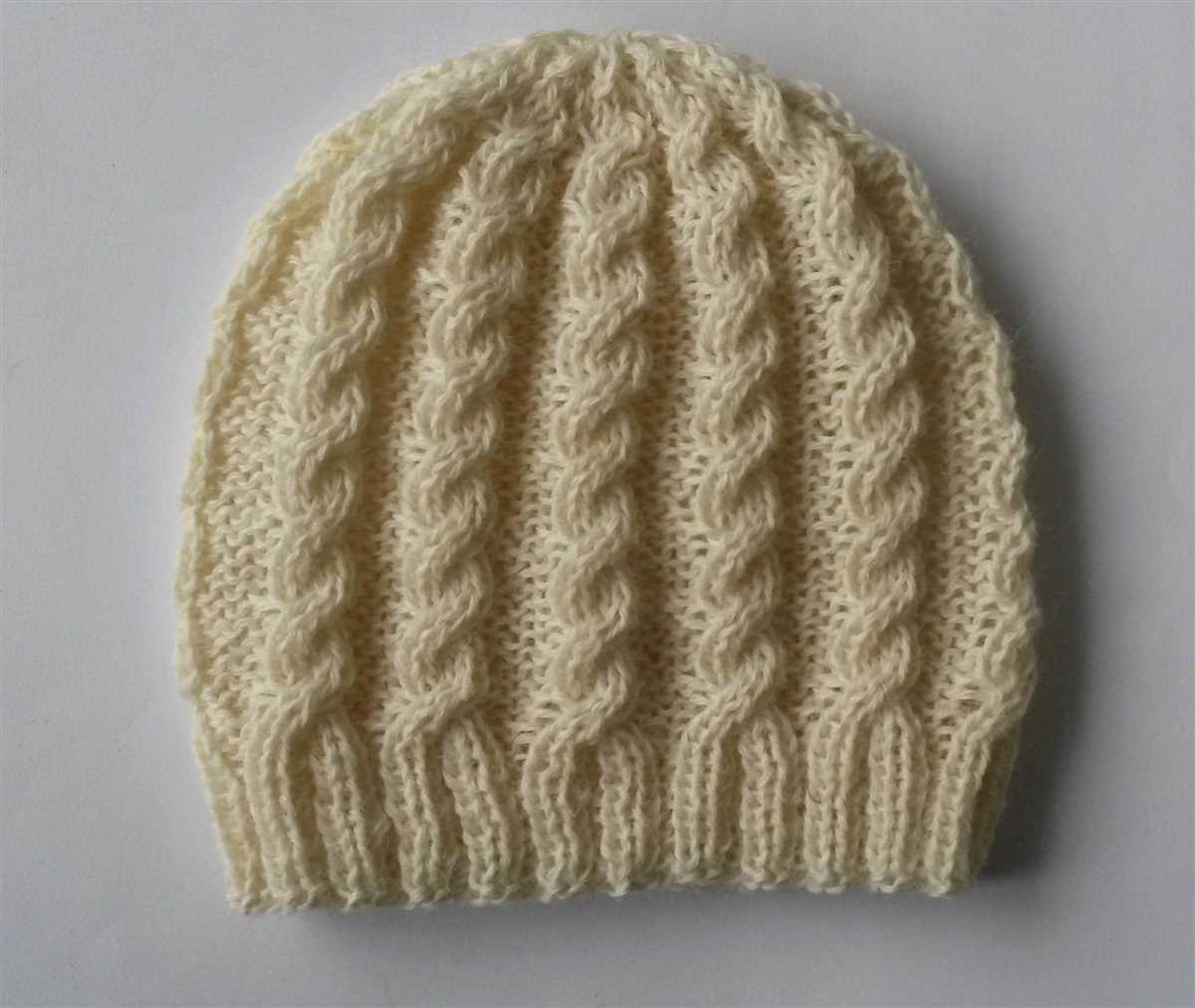 Cable knit beanie pattern