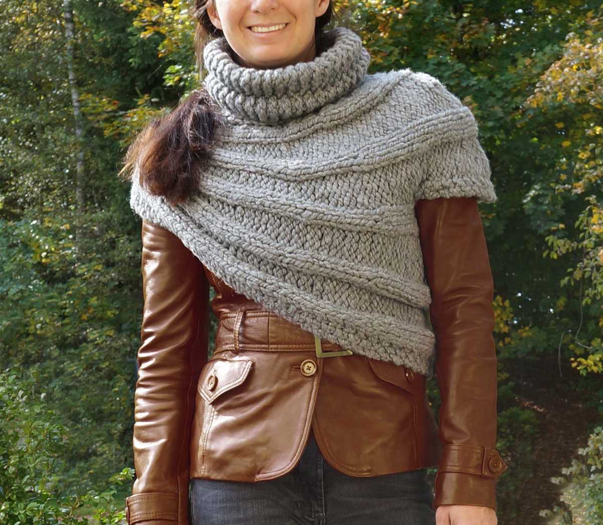 Shawl collared cowl free knitting pattern