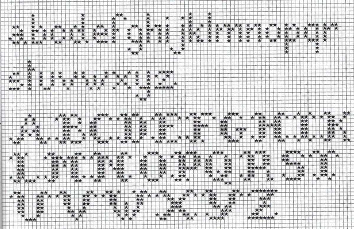Alphabet knitting pattern