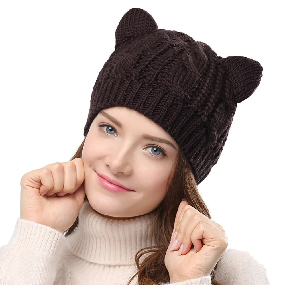 Knit cat ear beanie pattern