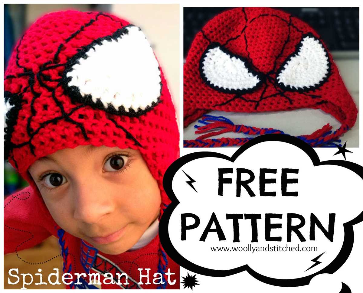 Knitted spiderman hat pattern