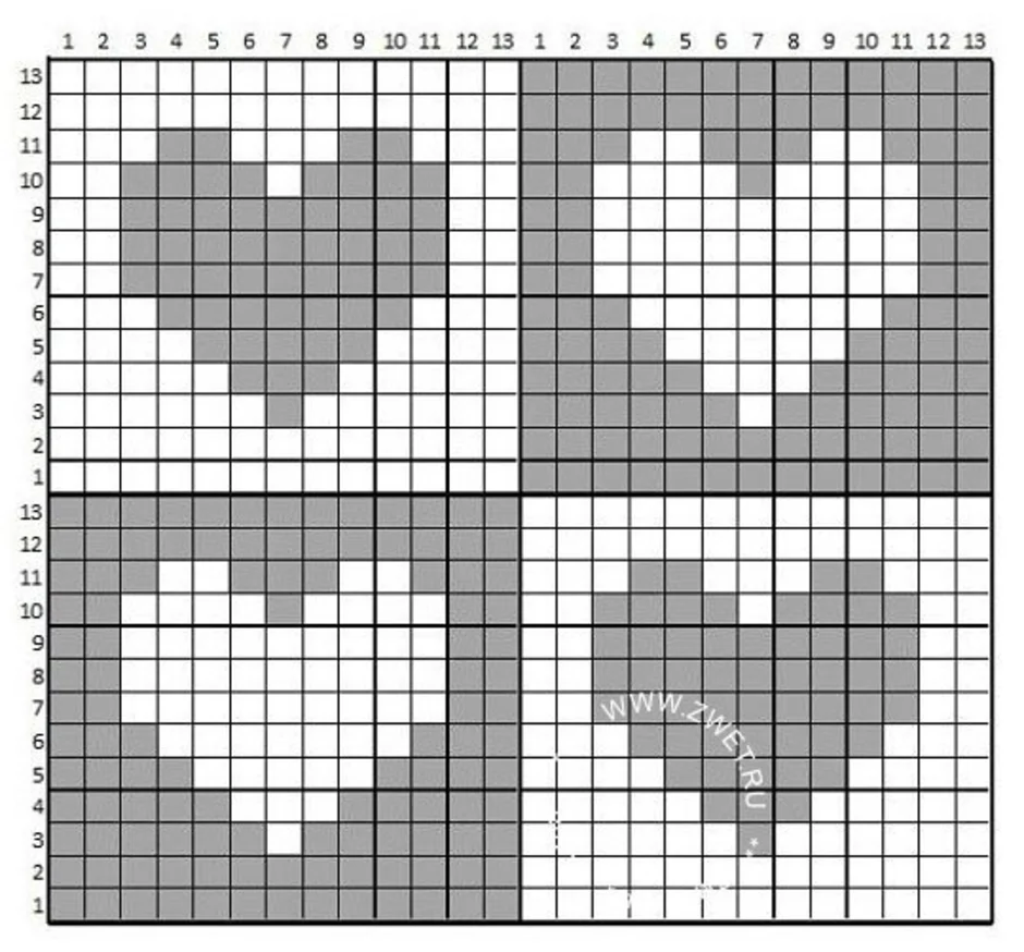 Knitting pattern grid paper