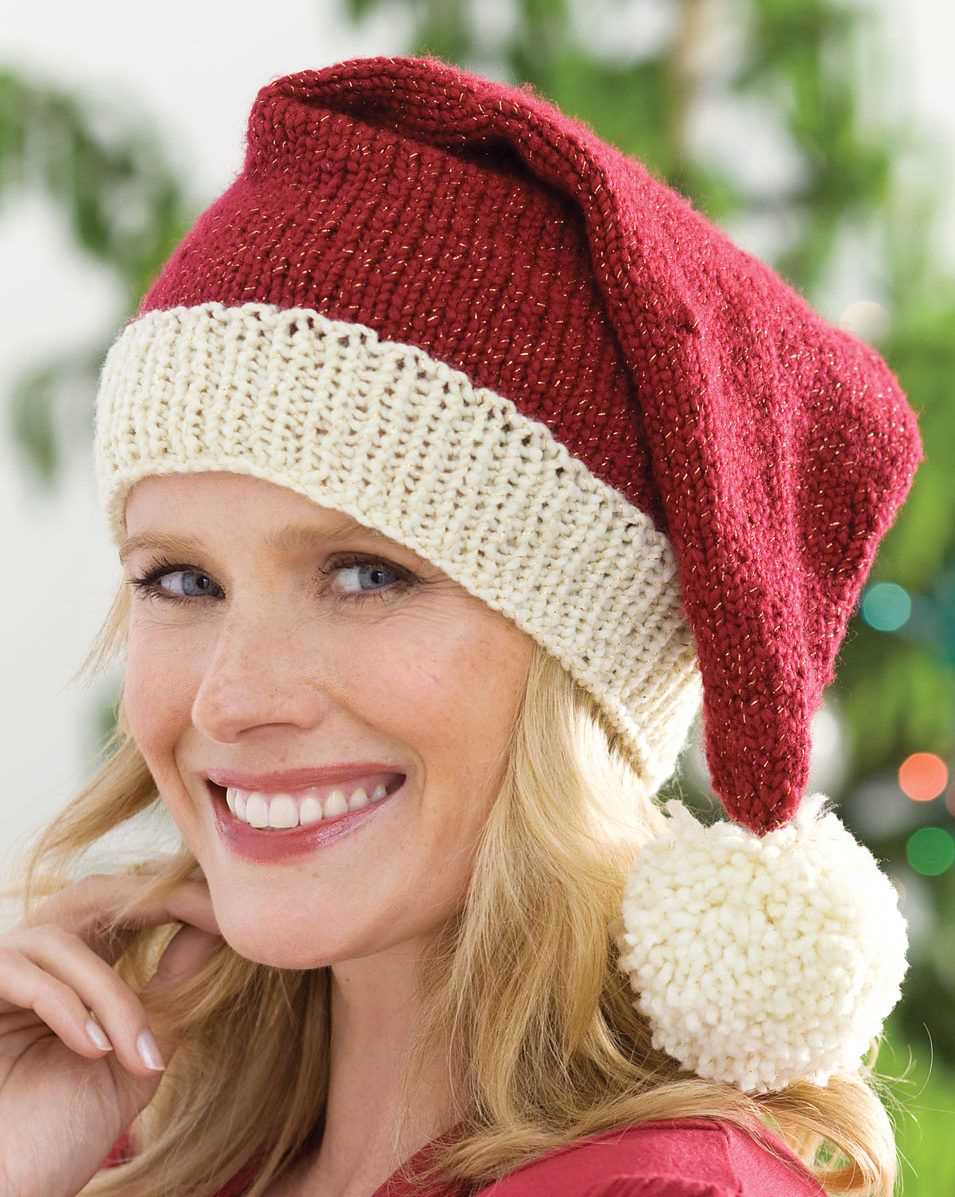 Pattern knitted santa hat