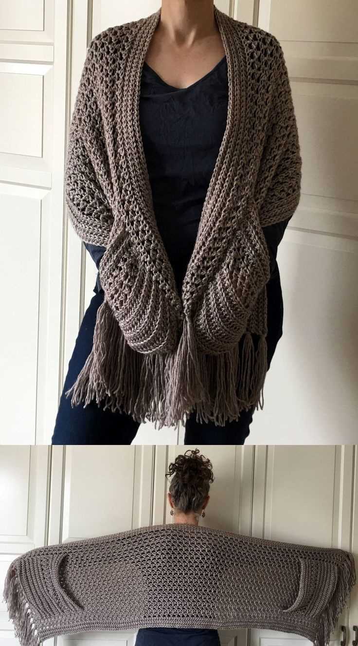 Knitted shawl with pockets pattern free