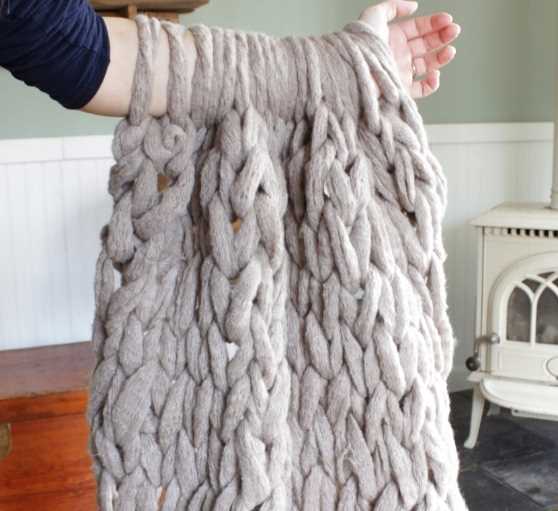 Arm knitted blanket pattern