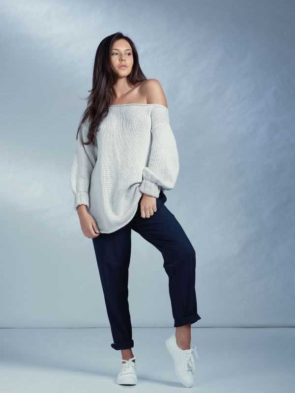 Off the shoulder jumper knitting pattern