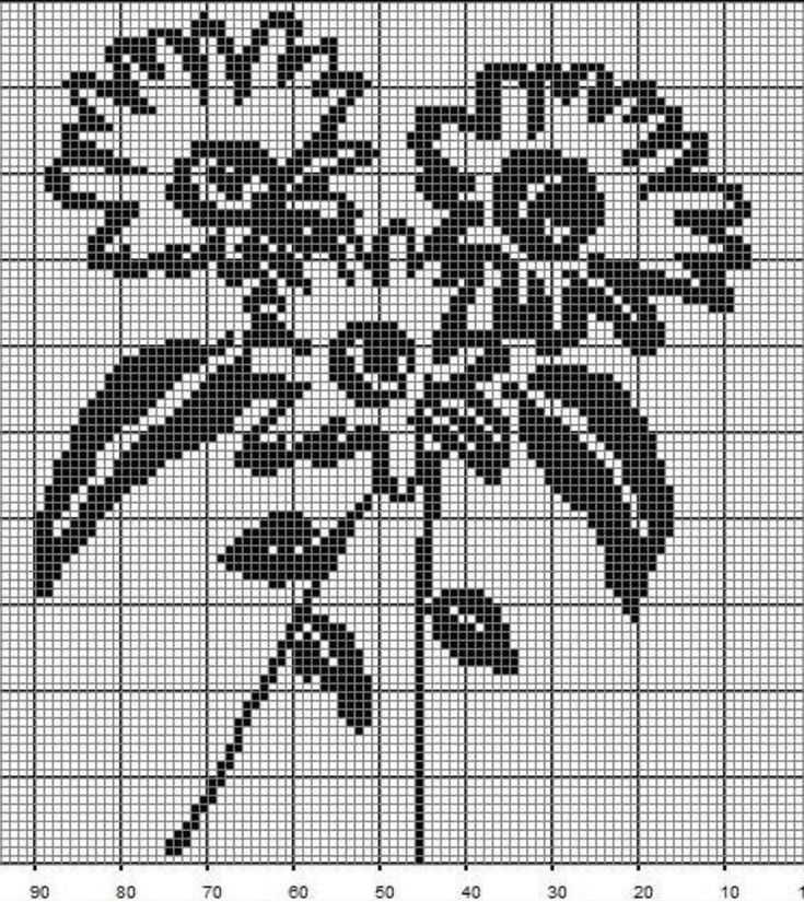 Flower knitting pattern charts