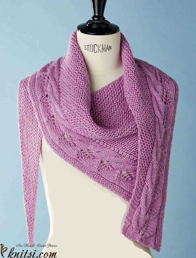 Asymmetrical shawl knitting pattern