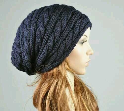 Slouchy cable knit hat pattern