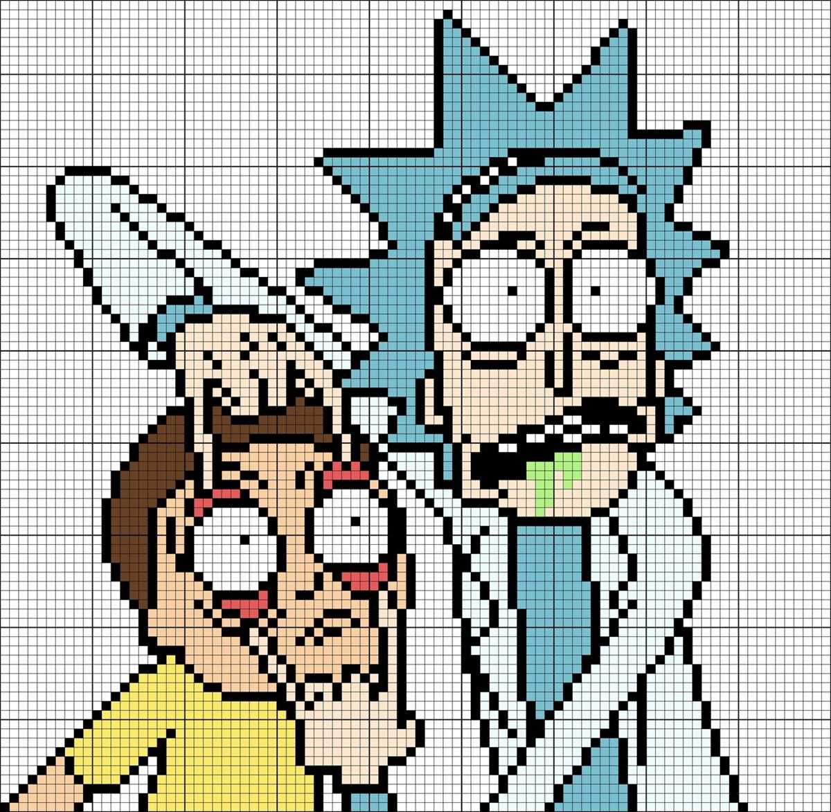 Rick and morty knitting pattern