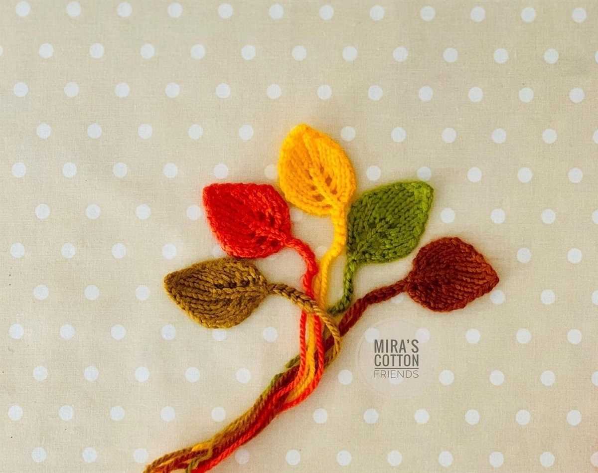 Knitted leaf pattern