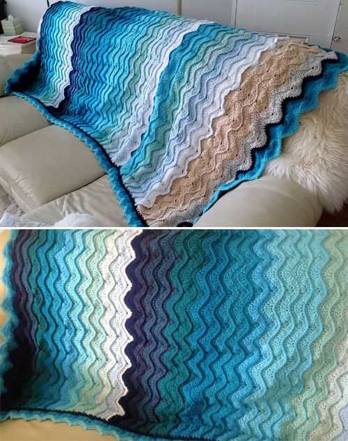 Knitted waves ripple pattern