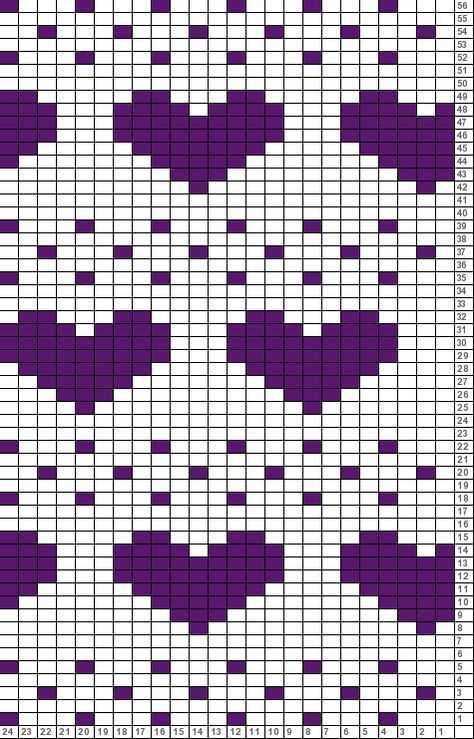 Little hearts knitting stitch pattern