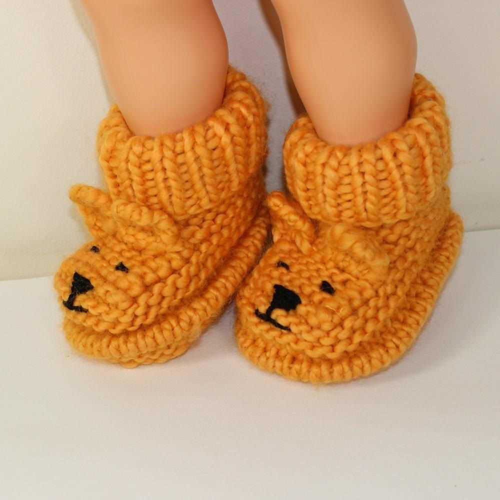 Fox booties knitting pattern