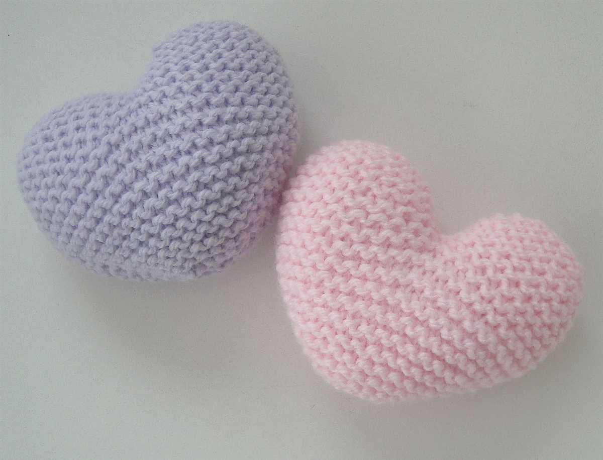 Knit small heart pattern