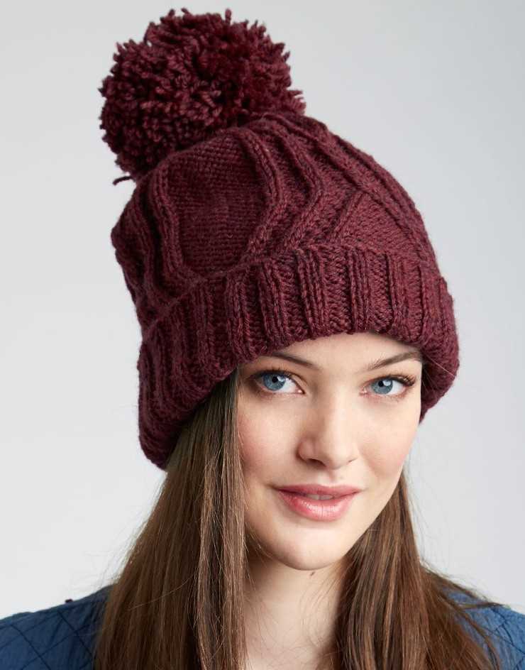 Knitted beanie hat pattern