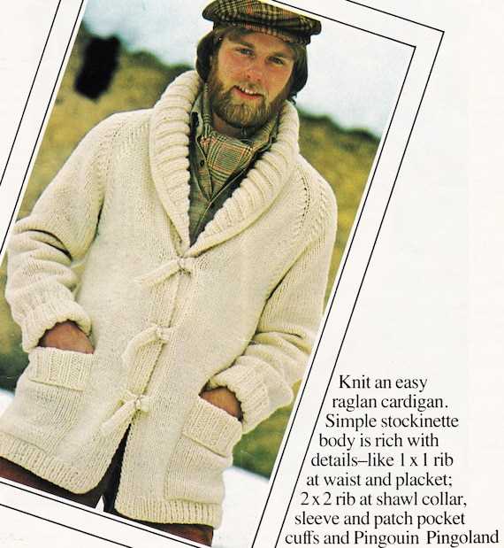 Mens sweater knitting pattern shawl collar